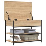 vidaXL Banc à chaussures chêne sonoma 70x42 5x50 cm bois d'ingénierie