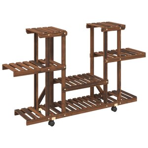 vidaXL Support à fleurs avec roues 110x25x78 cm bois massif de sapin