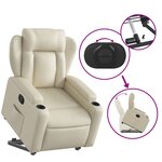 vidaXL Fauteuil inclinable Crème Similicuir