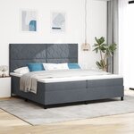 Lit à sommier à ressorts vidaXL avec matelas et LED Gris foncé 200x200 cm Velours