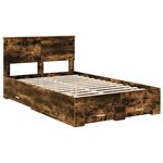 vidaXL Cadre de lit Chêne fumé 120 x 200 cm Bois d'ingénierie