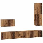 vidaXL Meuble TV mural 4 Pièces Bois Ancien Bois d'ingénierie