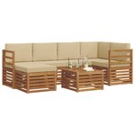 vidaXL Ensemble de canapé d'angle avec coussin 7 Pièces Naturel et Beige