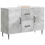 vidaXL Buffet Gris béton 89 x 34 5 x 60 cm Bois d'ingénierie