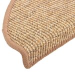 vidaXL Tapis d'escalier auto-adhésifs 15 Pièces Marron clair 65x21x4 cm