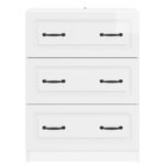 vidaXL Armoire à tiroirs Blanc brillant 66 x 34 5 x 87 cm
