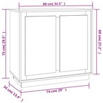 vidaXL Buffet chêne fumé 80x34x75 cm bois d'ingénierie