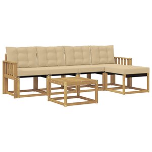 vidaXL Ensemble de canapés d'extérieur 6 pc Blanc et Beige