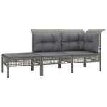 vidaXL Salon de jardin 10 Pièces avec coussins Gris Résine tressée