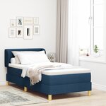 Lit Box Spring vidaXL avec Matelas Bleu 90x190 cm en Tissu
