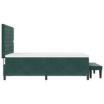 vidaXL Lit à Ressort avec Matelas & Banc Vert Foncé 160x200 cm Velours