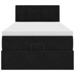 vidaXL Cadre de lit ottoman avec matelas noir 90x190 cm velours