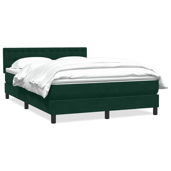 vidaXL Sommier à lattes de lit et matelas vert foncé 160x220cm velours