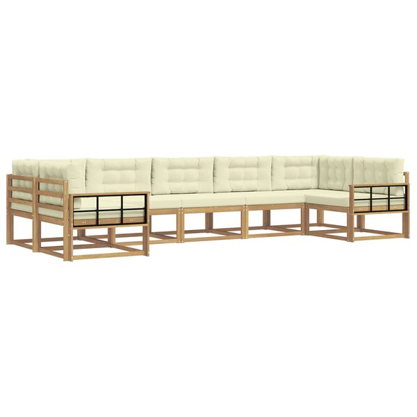 vidaXL Ensemble de canapés d'extérieur 7 pc Blanc et crème
