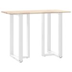 vidaXL Pieds de table de bar en T  2 pièces  blanc  60 x 35 x (100-101) cm  acier