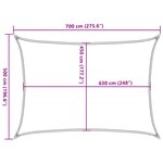 vidaXL Voile d'ombrage 160 g/m² Terre cuite 5x7 m PEHD