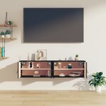 vidaXL Armoires murales 2 Pièces Noir 60x30x30 cm Bois de pin massif