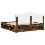 vidaXL Cadre de lit Chêne fumé 200 x 200 cm Pin massif