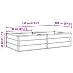 vidaXL Jardinière Ivoire 195 x 100 x 45 cm Acier galvanisé