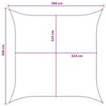 vidaXL Voile d'ombre Anthracite et blanc 3 6 x 3 6 m HDPE