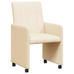 vidaXL Chaises de Salle à Manger avec Roues 2 pc Crème 57 x 66 x 94 cm