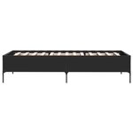vidaXL Cadre de lit noir 90x200 cm bois d'ingénierie et métal