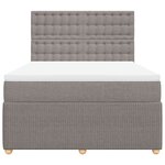 vidaXL Sommier à lattes de lit avec matelas Taupe 160x200 cm Tissu