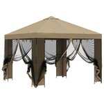 vidaXL Abri de jardin avec parois 3 x 3 m Beige Polyester et Acier