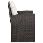 vidaXL Salon de jardin 5 Pièces avec coussins résine tressée marron