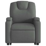 vidaXL Fauteuil inclinable électrique gris foncé tissu