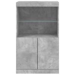 vidaXL Buffet avec lumières LED gris béton 60 5x37x100 cm