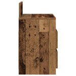vidaXL Table de chevet avec 2 tiroirs vieux bois 40x33x60 cm