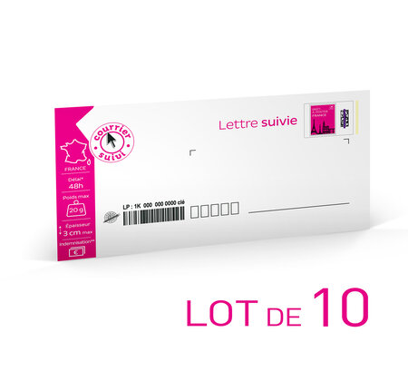 Prêt-à-Poster - Lettre Suivie - 20g - Enveloppes en lot de 10