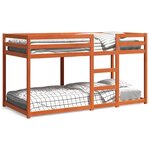 vidaXL Lit superposé cire marron 75x190 cm bois de pin massif