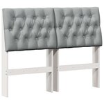 vidaXL Tête de lit capitonnée Gris clair 120 cm Pin massif