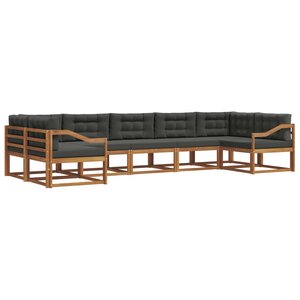 vidaXL Ensemble de canapés d'extérieur 7 Pièces Naturel et Anthracite