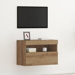 Meuble TV vidaXL avec lumières LED Chêne Artisan 60x30x40 cm