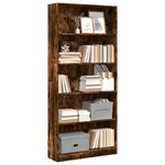 vidaXL Bibliothèque chêne fumé 80x24x176 cm bois d'ingénierie