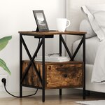 vidaXL Cabinet de chevet 2 Pièces Chêne fumé 41.5 x 40.5 x 55 cm