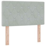 vidaXL Tête de lit LED avec bandes LED Gris clair 80 cm Velours