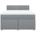 vidaXL Sommier à lattes de lit avec matelas Gris clair 140x190cm Tissu