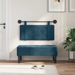 vidaXL Tête de lit suspendue Avec lumière LED Bleu Velours