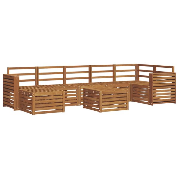 vidaXL Ensemble de canapés d'extérieur 8 Pièces Naturel