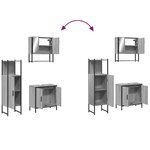 vidaXL Ensemble de meubles de salle de bain 3 Pièces Sonoma gris