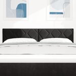 vidaXL Tête de Lit LED Noire Ensemble de 2 Noir Tissu  Bois Bas