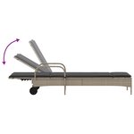 vidaXL Chaises longues avec coussins lot de 2 gris résine tressée