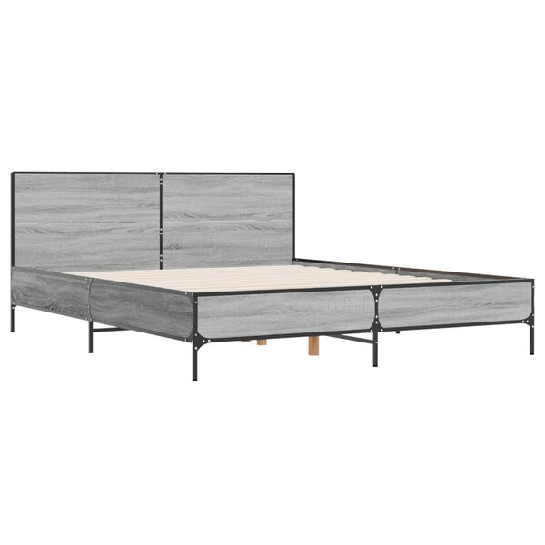 vidaXL Cadre de lit sans matelas sonoma gris 120x200 cm