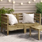 vidaXL Canapés d'angle de jardin 2 Pièces bois de pin imprégné