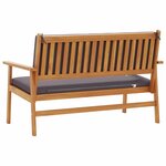 vidaXL Banc de jardin avec coussin Marron Bois d'acacia massif