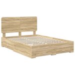 vidaXL Cadre de lit Chêne Sonoma 140 x 190 cm Bois d'ingénierie